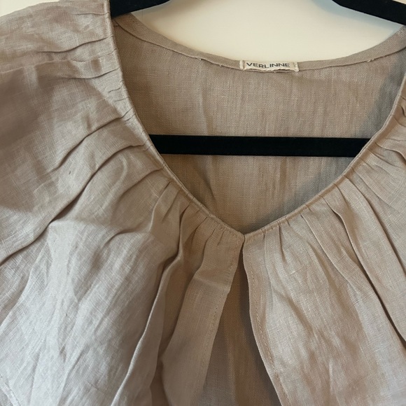 Oversized Collar Verlinne Linen Dress - Picture 2 of 5